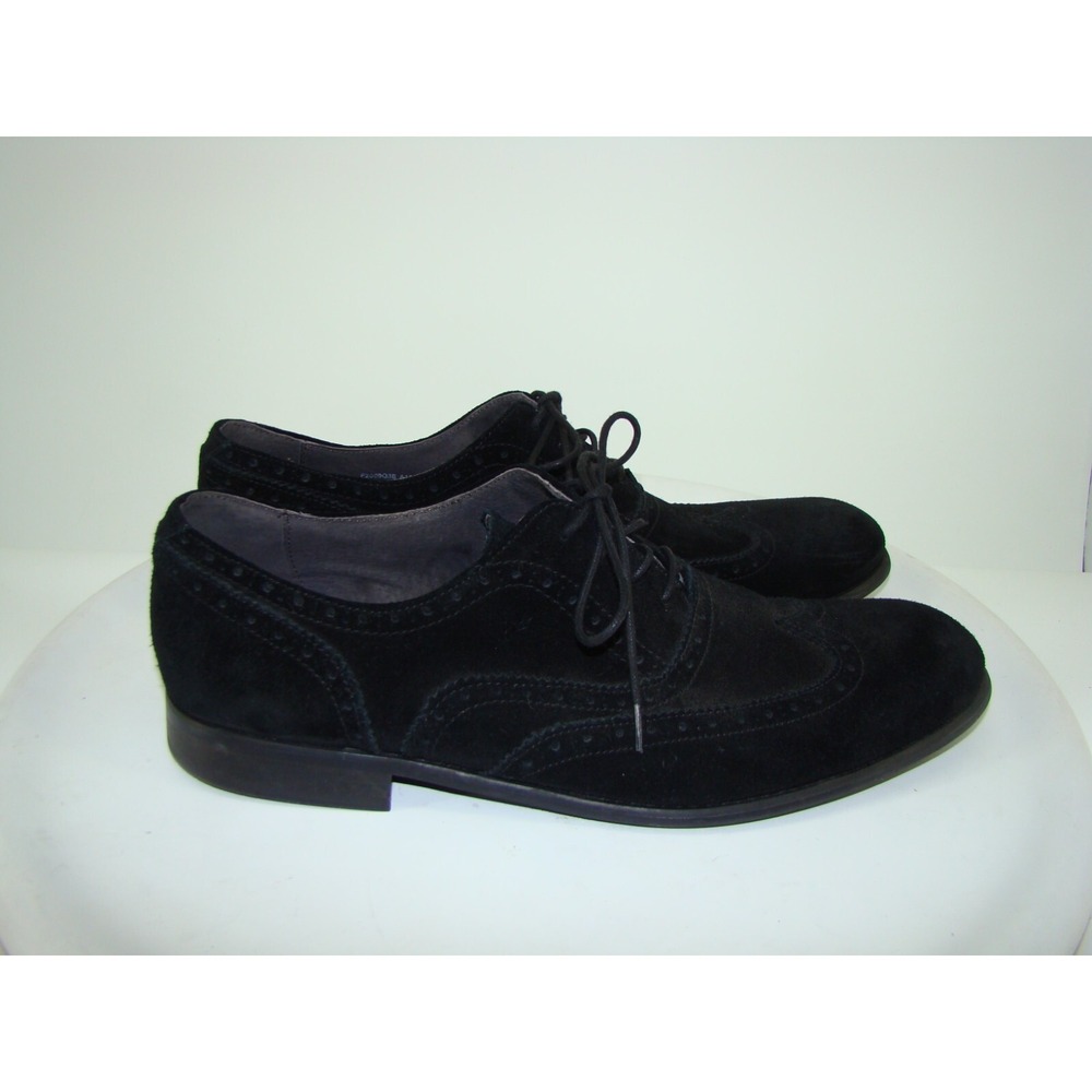 JOHN VARVATOS USA BLACK SUEDE WINGTIP OXFORD SHOES SIZE 13M   C134